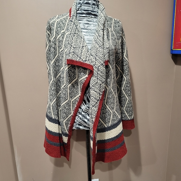 St. John's Bay Sweaters - *3/$30 Sale* St. John’s Bay Drape Open Front Diamond Pattern Cardigan Sz M